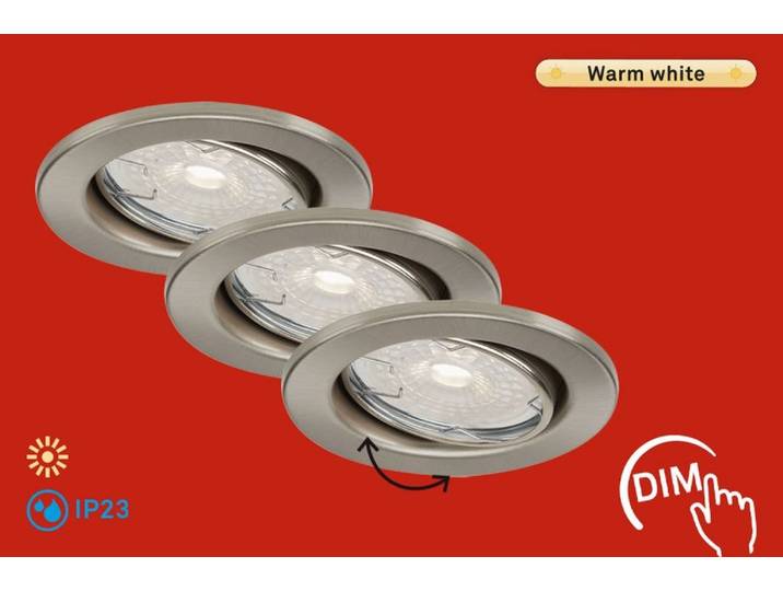 BRILONER LEUCHTEN LED Einbauleuchte DIMM , silber (weiß, neutral), Leuchten, LED Einbauleuchte