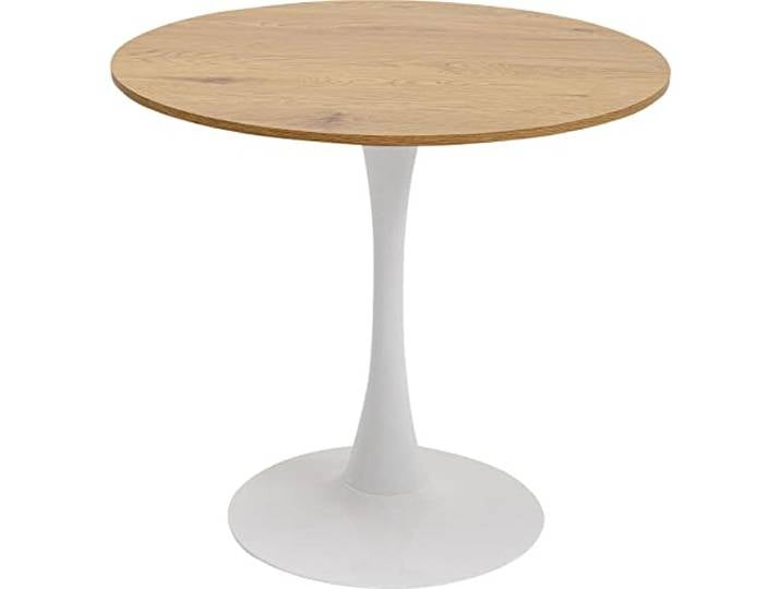 Kare Design Tisch Schickeria, Braun, 80cm Durchmesser, Esstisch, Eichenholz Optik, Stahlgestell, Rund, Esszimmer