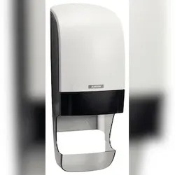 Katrin® Inclusive Systemtoilettenpapierspender mit Hülsenfänger, für 2 System-Rollen, aus Kunststoff. Farbe: weiß