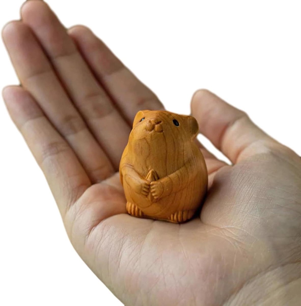Handgesneden Chinese Dierenriem Beeldjes van Natuurlijk Hout - Zodiac Figuren voor Decoratie - Hoogte: 4-5 cm