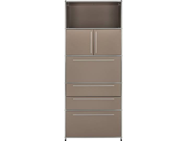 Regal Cubo taupe Metall B 77 T 40 H 195 cm - Möbel Konfigurator: Traummöbel individuell zusammenstellen - Regal