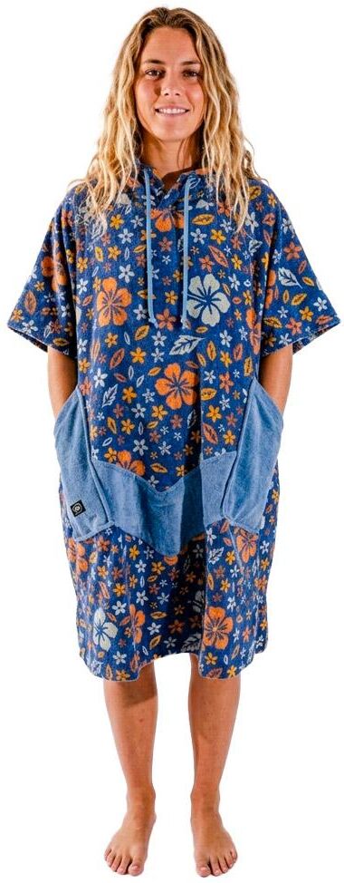 All-In  - Women V Poncho Flore Blue - Poncho de bain
