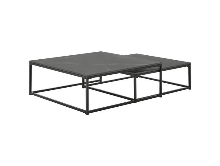 Livetastic Couchtischset, Schwarz, Metall, Keramik, 2-teilig, quadratisch, eckig, 65x27x75 cm, Wohnzimmer, Wohnzimmertische, Couchtische, Couchtische Keramik