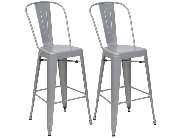 BARHOCKER METALL Grau 2er-Set