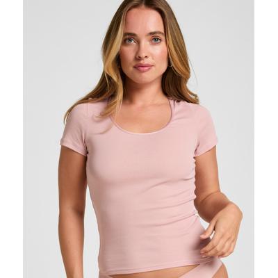 Pyjama HUNKEMÖLLER "Basic Top Kurzarm", Damen, Gr. XS, rosa, 100% Baumwolle, Homewear-Sets Pyjama