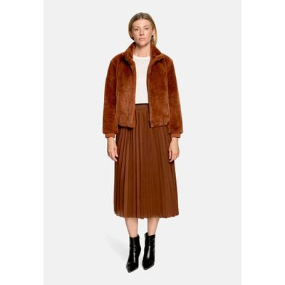 Midirock BETTY & CO "Damen mit Plissee", Damen, Gr. 38, braun, Netz, Obermaterial: 100% Polyester. Futter: 100% Polyester, figurumspielend lang, Röcke, Plissee