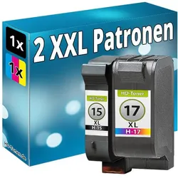 Druckfuxx, Druckerpatrone, SET REFILL TINTE PATRONEN für HP 15+17 DeskJet 825c 840c 845c C6615DE+C6625AE