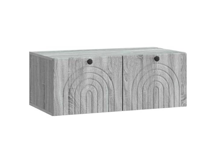LMTYOENFG Wandmontierter TV-Schrank Graues Sonoma 78,5x41x30 cm Platzsparendes Lowboard schwebend aus Holzwerkstoff mit 2 Türen für Wohnzimmer und Schlafzimmer, schafft mühelos Ordnung.