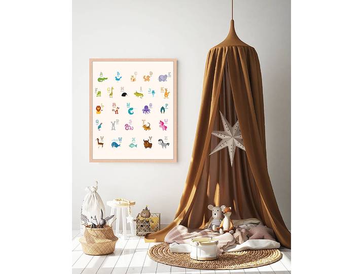 Tableau déco The Alphabet 53 x 63cm Multicolore