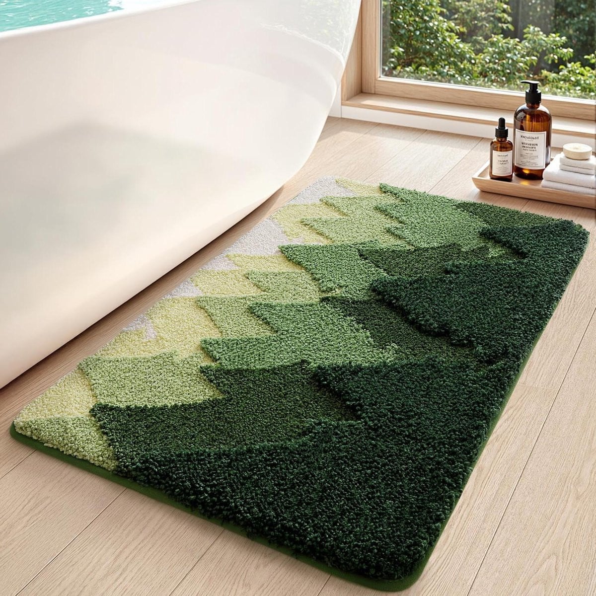 Antislip Badmat voor de Badkamer - Bosgroen - 50 x 80 cm