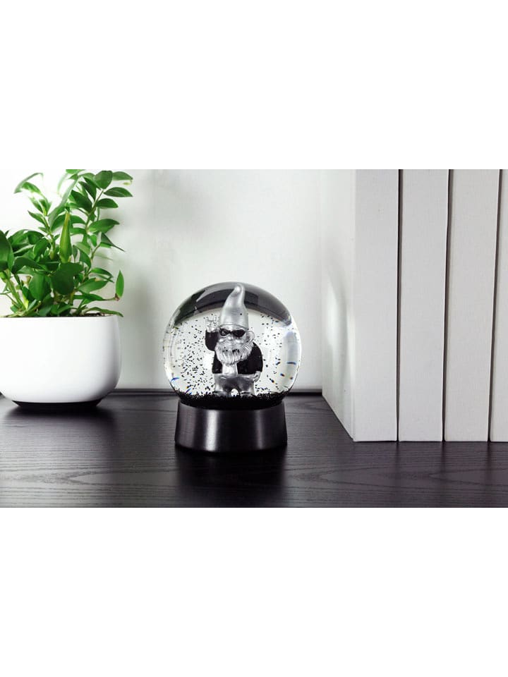 Winkee Schneekugel ''Rock-Zwerg'' in Schwarz/ Silber - (H)14 x Ø 11 cm - onesize