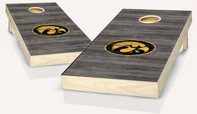 Skip's Garage Iowa Hawkeyes Distressed Outdoor Cornhole Board Set