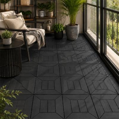 DEVERA "12"" x 12"" Interlocking Balcony Deck Tiles (44-Pack) - 1' x 1'"