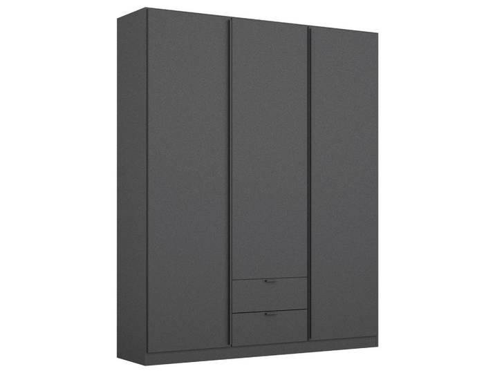 Rauch Möbel Drehtürenschrank, Grau, 2 Fächer, 2 Schublade(n) Schubladen, 136x197x54 cm, Blauer Engel, RAL Testat, Goldenes M, Made in Germany, in verschiedenen Größen erhältlich, Schlafzimmer, Kleiderschränke, Drehtürenschränke