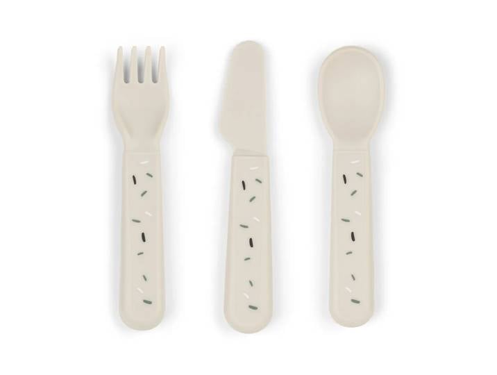 Done by deer Set de couverts Confetti foodie 3 pièces Sable