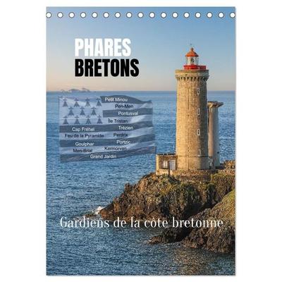 Phares Bretons Gardiens de la côte bretonne (Calendrier de bureau 2027 DIN A5 horizontal), CALVENDO calendrier mensuel