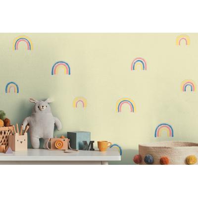 Vliestapete LIVING WALLS "Kids Studio Regenbogen – Vliestapete für Kinder", bunt (grün), B:0,53m H:0m L:10,05m, Vinyl, Vlies, Tapeten, Handgezeichnete Regenbögen in freundlichen Pastellfarben