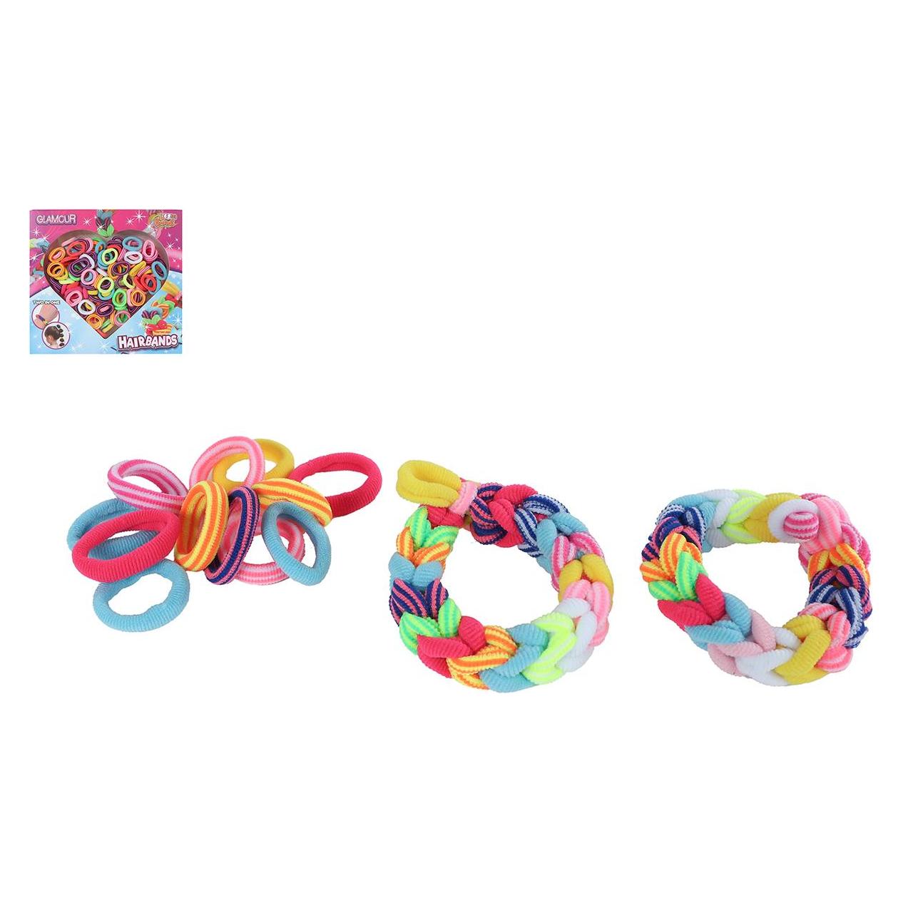 Van Manen's Handelsonderneming Glamour Loom Haarbänder - 150 Stk. (Haargummi Set) (043.641295)