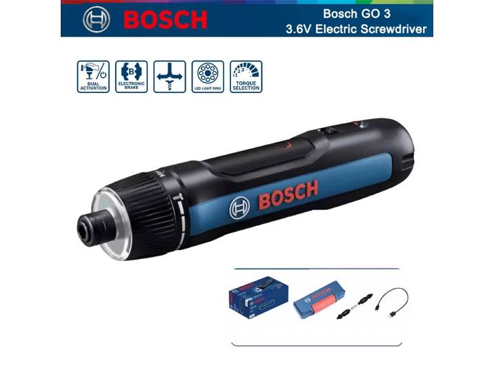 Tournevis électrique BOSCH Go 3, tournevis intelligent professionnel BOSCH GO, perceuse à main rechargeable, outil électrique multifonction
