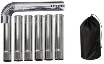 Uplift Picks Stainless Steel Stove Pipe Extension Kit Wood Stove Flue Chimney Pipe Set 6pcs silver 8 Pcs