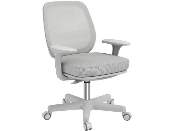 Fauteuil de bureau - Vinsetto - ergonomique en maille réglable pivotant dossier moyen - maille - gris