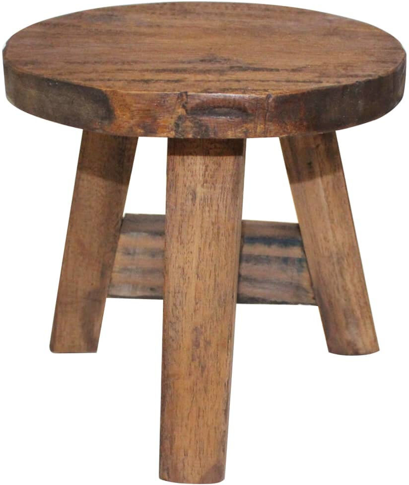 Alpen Home Stool Solid Mahogany Wood 23cm H X 20cm W X 20cm D
