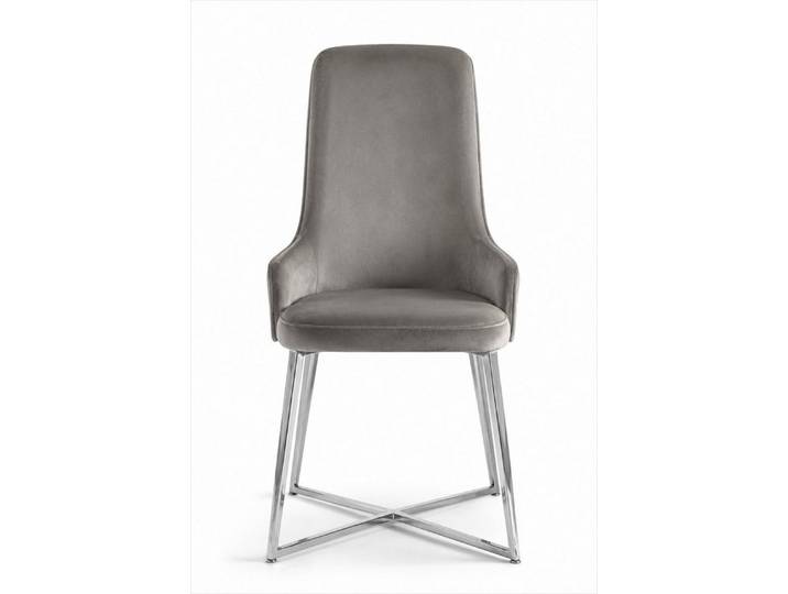Xlmoebel Esszimmerstuhl Esszimmerstuhl Grau Gepolstert Modern Chrom Küchenstuhl