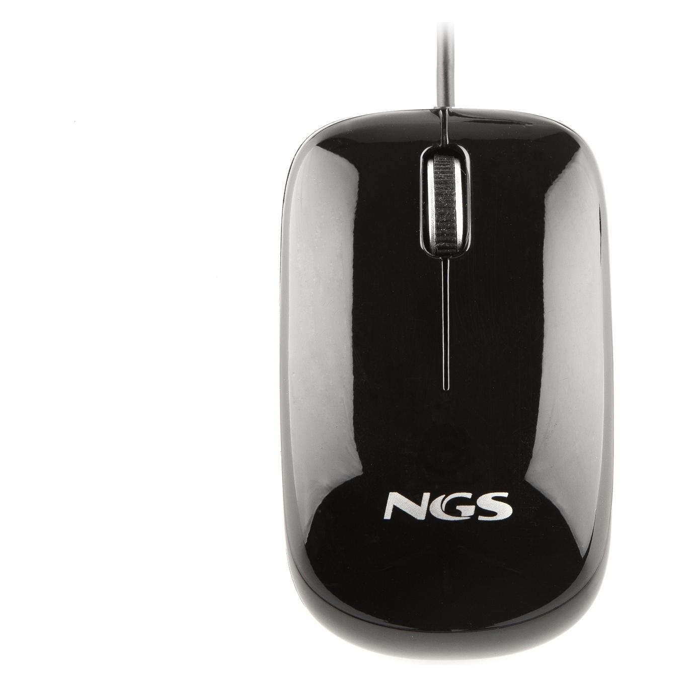 NGS BLACKFLAVOURMOUSE černá / Myš / Optická / USB / 800 dpi / 3 tlačítka (Kabelgebunden) (NGS BLACKFLAMOURMOUSE)