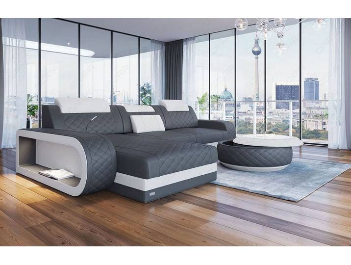 Mini Ecksofa Berlin L-Form in Leder