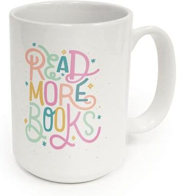 Highland Home Read More Books Large Decorative Ceramic Mug 15 oz. Manufactured in the USA Dishwasher Safe Microwave Safe