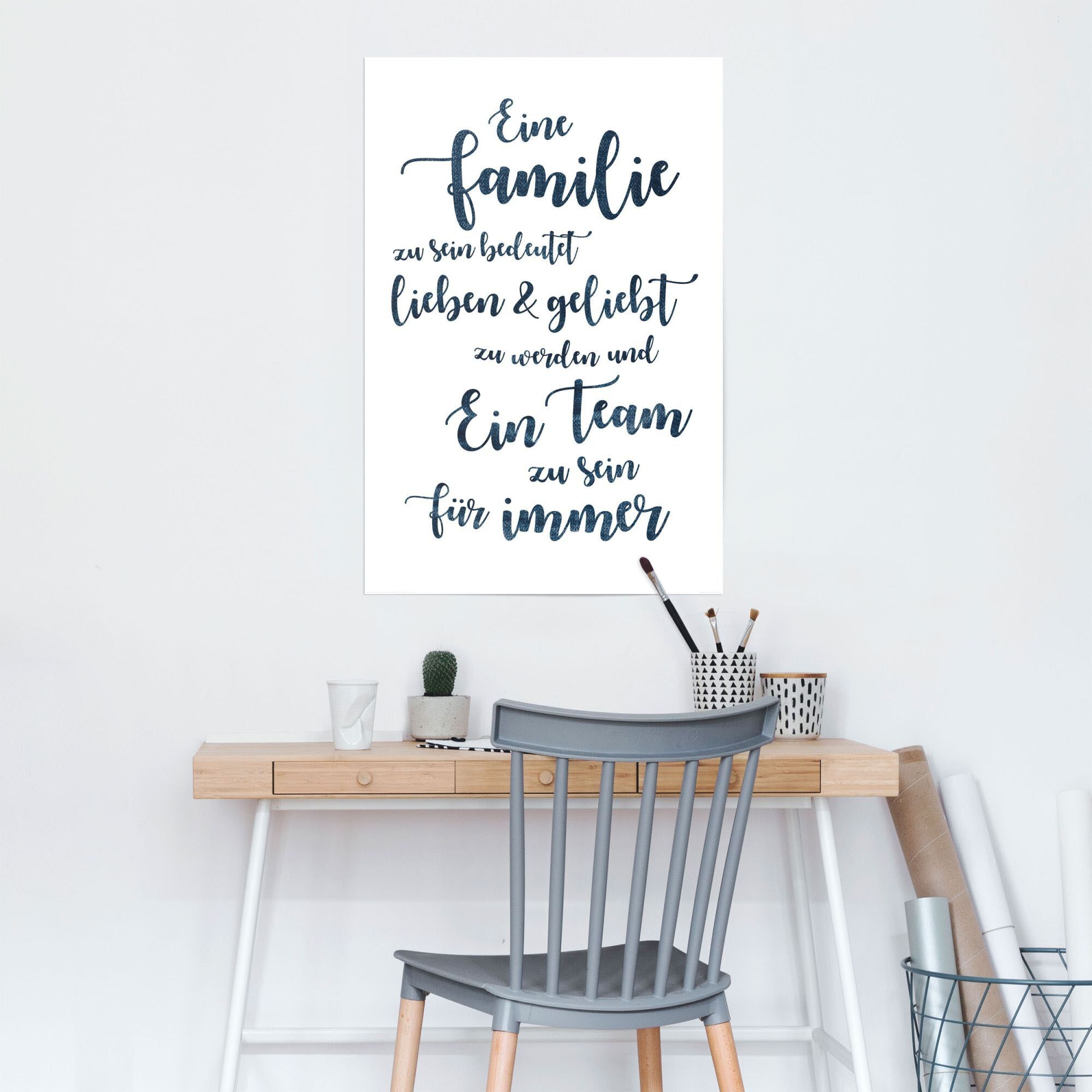 Reinders! Poster REINDERS "Eine Familie, ein Team", weiss (farbe bild(er): weiß), B:61cm H:91,5cm, Papier, Bilder, Poster farbe bild(er): weiß B/H/T: 61cm x 91,5cm, 1 Stk.