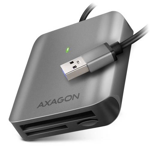 AXAGON CRE-S3 Externer Speicherkartenleser / Hub USB-A (USB 3.0) Grau, Schwarz