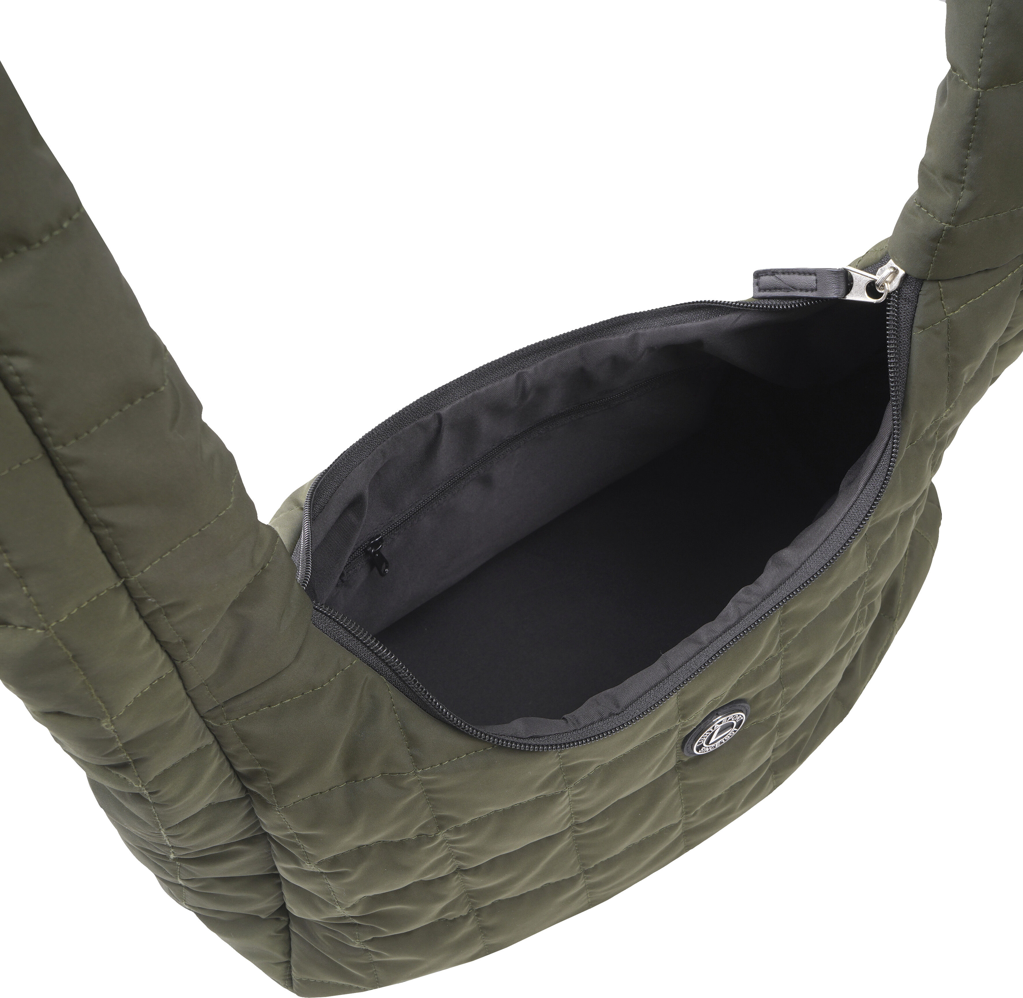 Tragetasche LUHTA "LUHTA OHTOLA", Damen, grün (schwarz olive), Obermaterial: 100% Polyester. Futter: 100% Polyester. Wattierung: 100% Polyester, Taschen Tragetasche, mit Innentasche, in Stepp-Optik, aus Polyester schwarz olive Einheitsgröße