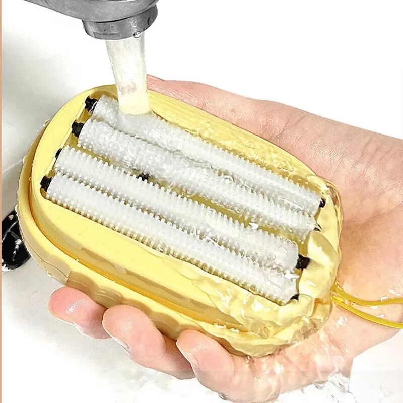INF Brosse à lessive à rouleau distributeur de liquide - Brosse de nettoyage en mousse souple