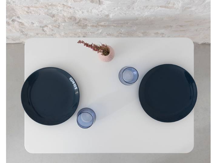 Table rectangulaire Lynda 70 x 70cm Blanc Marron