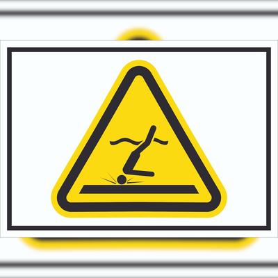 HB-Druck Schild Warnung flaches Wasser Symbol A5 (148x210mm)