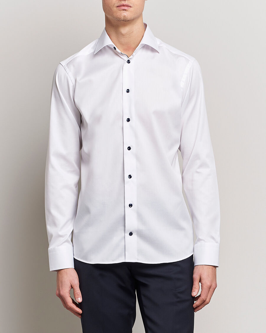 Eton Slim Fit Signature Twill Shirt White men S Hvid
