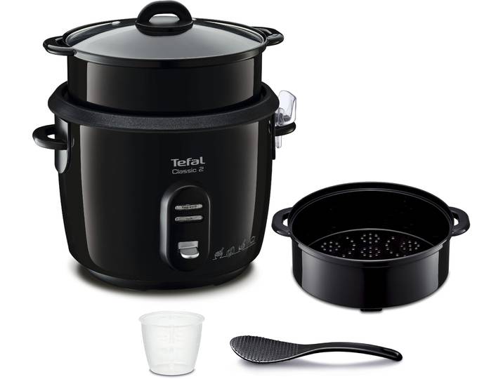 TEFAL Reiskocher RK1038 New Classic , schwarz, B:31cm H:30,37cm T:31,62cm, Reiskocher, 2 Programme, 5 L Kapazität, Warmhaltefunktion, Dampfgarfunktion, Reiskocher