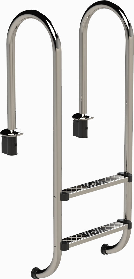 Eichenwald Ideal Edelstahl Eichenwald Poolleiter Modell 55 Tiefbeckenleiter enge Ausladung Leiterlänge 694mm 2 Stufen
