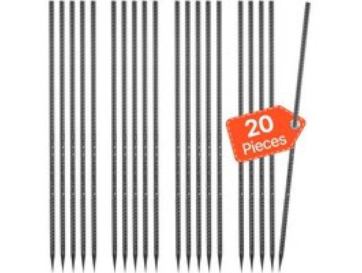 VEVOR Piquets d'Armature 61 cm Piquets d'Ancrage au Sol Droits Robustes en Acier Galvanisé, Lot de 20, Ancres de Sol, Diamètre 12 mm, avec Pointe Biseautée, pour Jardin, Clôtures, Tentes de Camping
