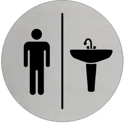 CombiCraft Aluminium Türschild 'Herren Wachbecken' - Ø75mm mit 3M-Klebeband