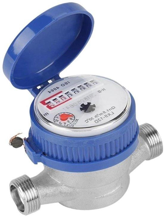 WAN Antimagnetische waterstroommeter klasse B, 15 mm 1/2 inch, Blauw zilver
