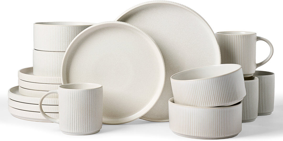 Latitude Run Stoneware Dinnerware Set Piece - Service for 4 Matte White