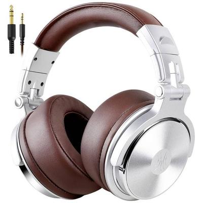 OneOdio Pro-40 Over Ear Kopfhörer kabelgebunden Stereo Silber, Braun High-Resolution Audio Faltbar, Schwenkbare Ohrmuscheln DJ -