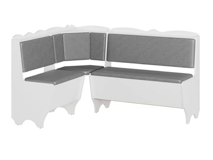 Rodnik Eckbank Rhodos grau weiß Kunstleder, Sitzbank, Truhenbank 150x110x85cm gepolstert. Art.585