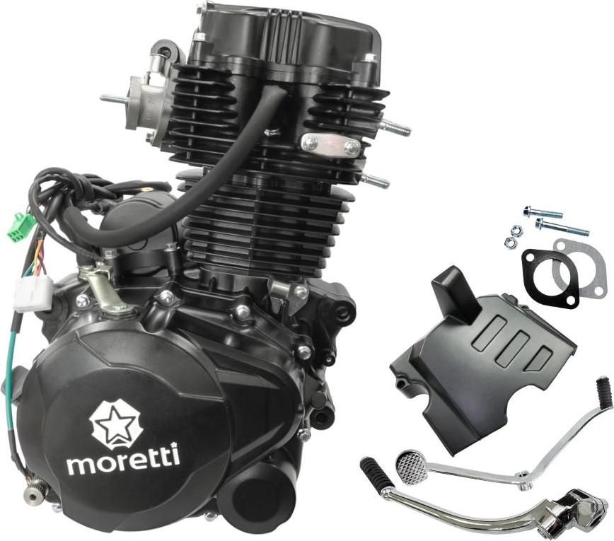 Moretti 167FMM, stehender Motor, 250 cm³, 4-Takt, 5-Gang-Schaltgetriebe, schwarz