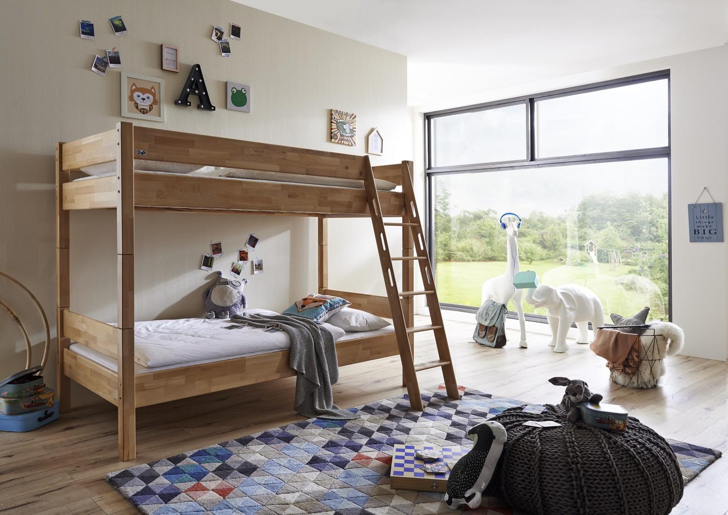 Etagenbett Steffan Buche massiv Natur lackiert