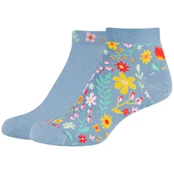 2er Pack s.Oliver Originals Flower Sneakersocken Damen 5080 - soft chambray 35-38