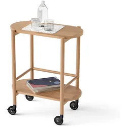 Tchibo - Barwagen aus Massivholz mit 2 Ebenen - 60x34x73cm - schwarz - Holz