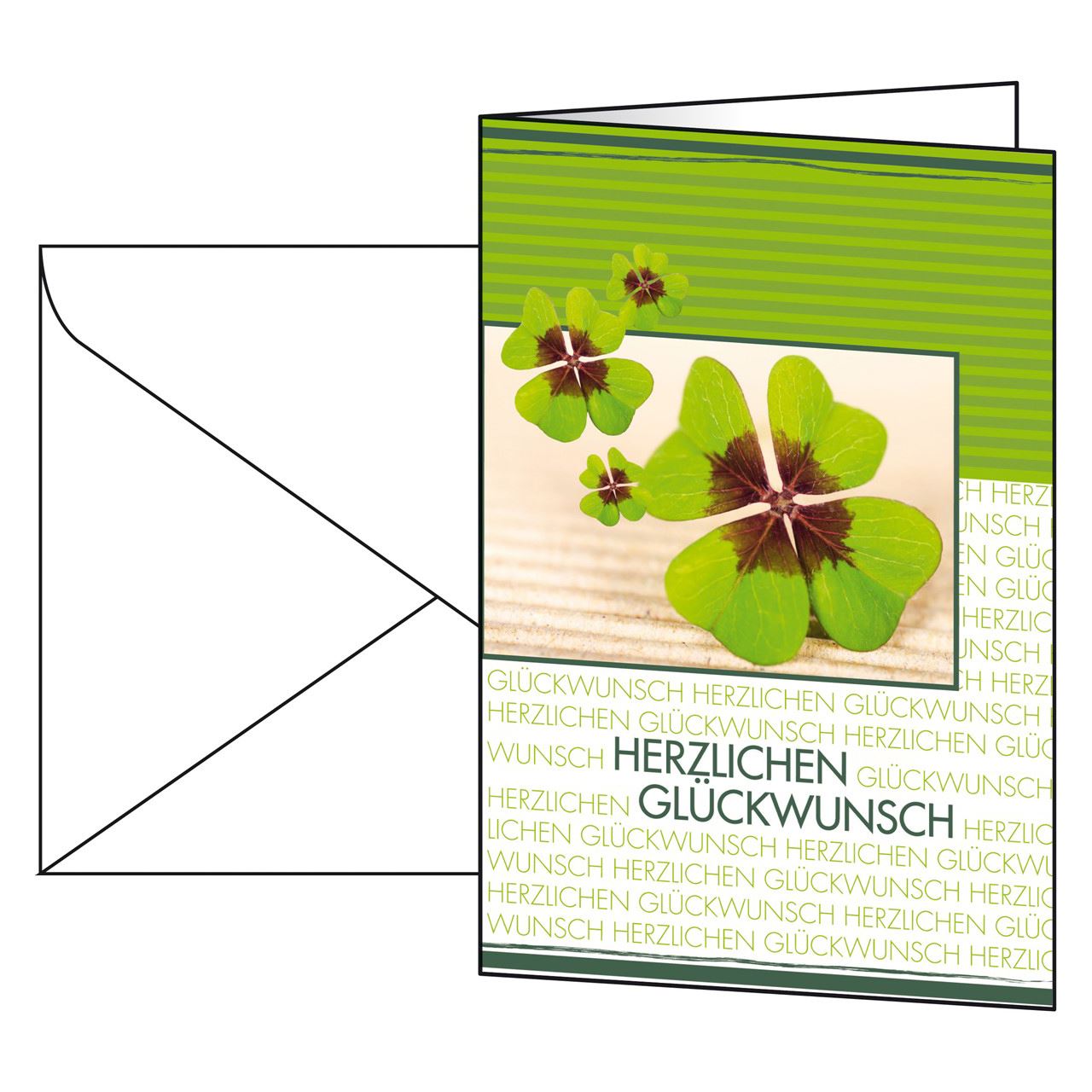 SIGEL 10 Glückwunschkarten Kleeblatt DIN A6